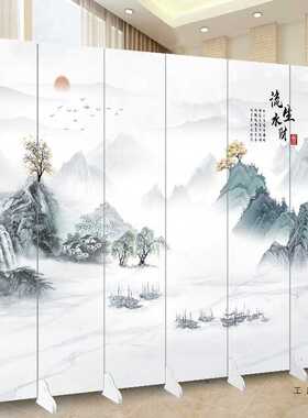 2025新款屏风客厅隔断双面折叠移动家用入户门遮挡玄关办公室山水