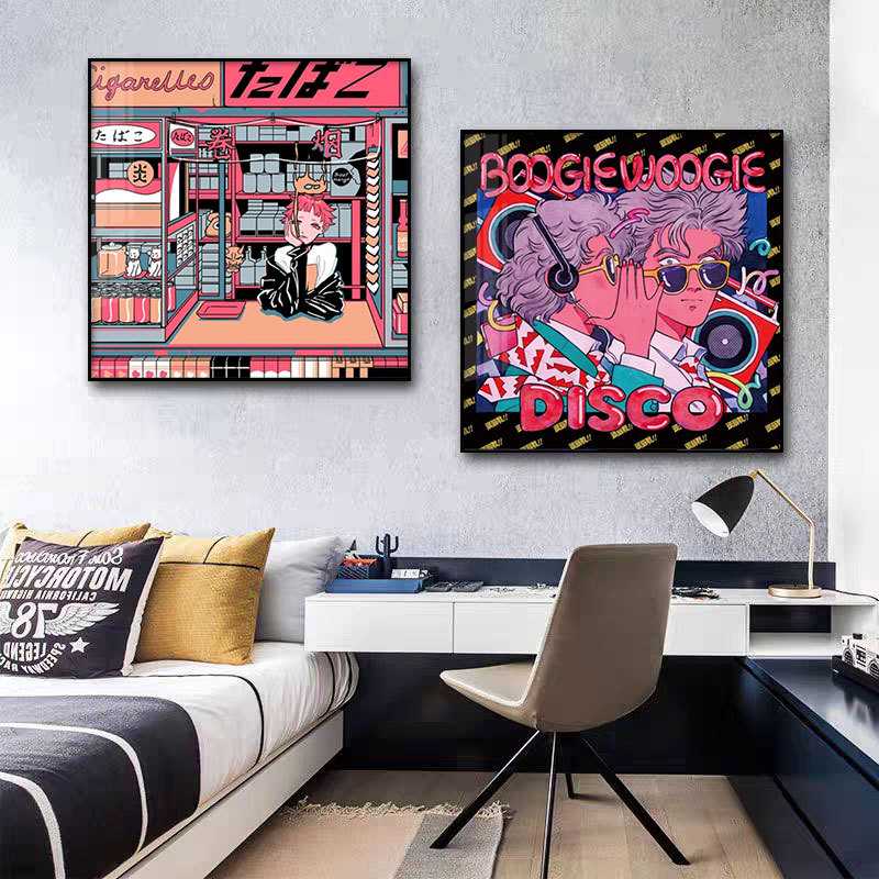 潮流个性时尚酒吧背景墙摆画卡通动漫壁画复古装饰画客厅餐厅挂画图片