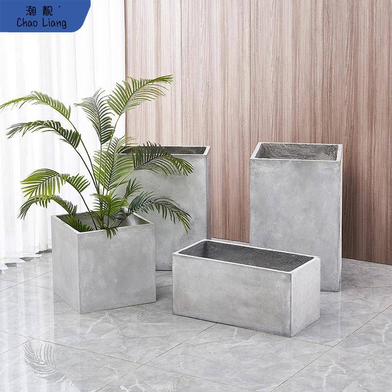 户外花箱水泥花盆大号长方形马槽北欧风阳台庭院绿植落地盆种包邮