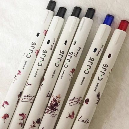 【干枯玫瑰限定】日本斑马中性笔C-JJ6刷题黑色按动笔玫瑰与诗文