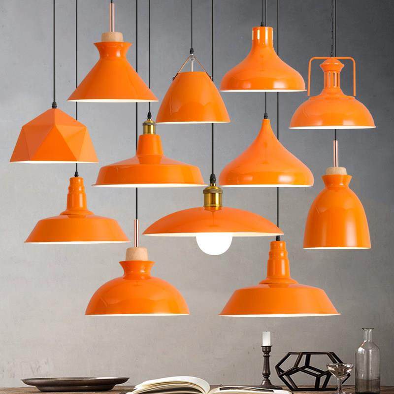 新款橙色吊灯火锅店工业风铁艺餐馆饭店吧台商用办公室店铺橘色灯,家装灯饰光源,酒店/宴会厅/餐饮吊灯,淘宝优惠券,粉丝福利购,淘宝优惠卷