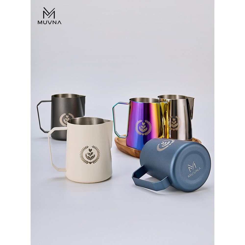 意式咖啡尖嘴拉花杯304不锈钢拉花缸450/600ml打奶泡缸咖啡器具