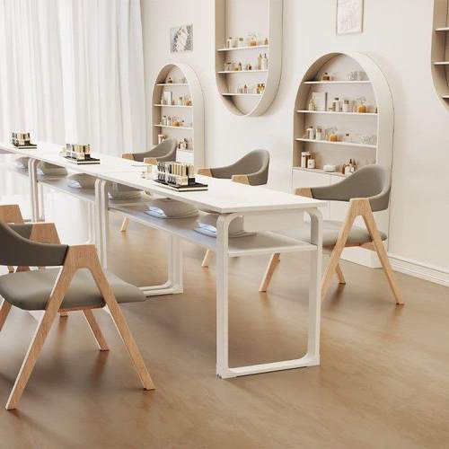 日式美甲桌网红美甲桌椅套装特价美甲店桌椅单双人套装专用美甲台