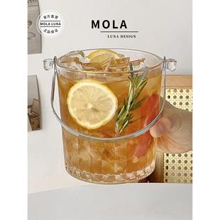 Mola.Itching。创意雕刻玻璃挎包冰桶饮料桶冰夹加厚茶桶|日用品