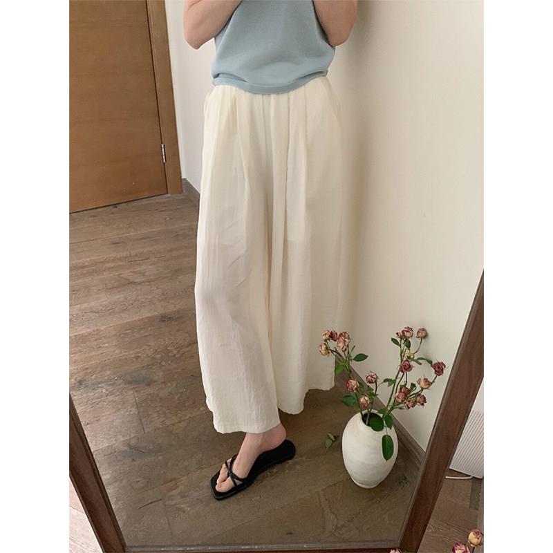 孕妇裤夏季薄款外穿亚麻休闲九分阔腿裤打底裤小个子孕妇装春夏装