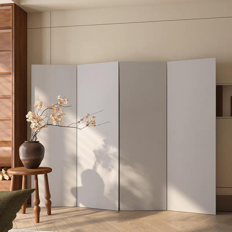 现代极简屏风隔断客厅茶室简约折叠纯白色素色可绘画公司移动遮挡