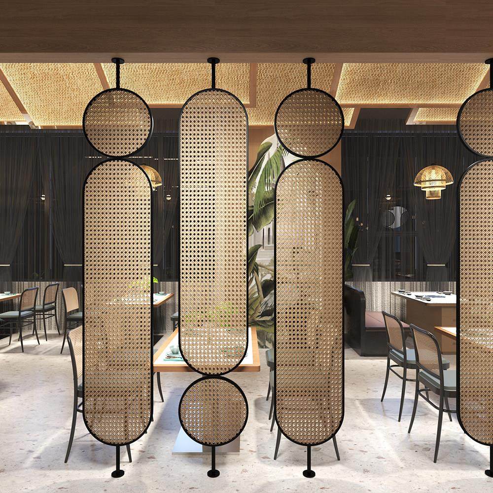 新中式铁艺藤编隔断定制客厅办公室玻璃屏风玄关现代入户隔断墙,商业/办公家具,办公屏风/隔断,淘宝优惠券,粉丝福利购,淘宝优惠卷