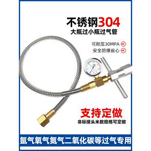 不锈钢高压过气管氩气瓶氧气大瓶转小瓶二氧化碳过桥导流管导气管