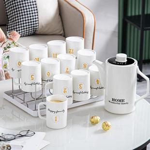 杯子套装家用客厅待客水具套装区分杯子陶瓷耐高温大号凉水壶水具