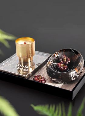 意大利无障碍豪华托盘香薰烛台组合饰品售楼处样板房茶几边桌高端