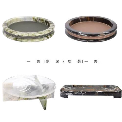 大理石托盘香薰摆件样板间样品屋展示中心客厅家居软装饰品沙发化
