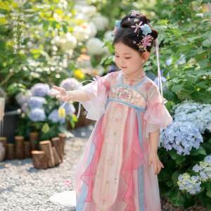 汉服女童2026新款连衣裙中秋高端超仙礼服女孩古风飘逸儿童公主裙