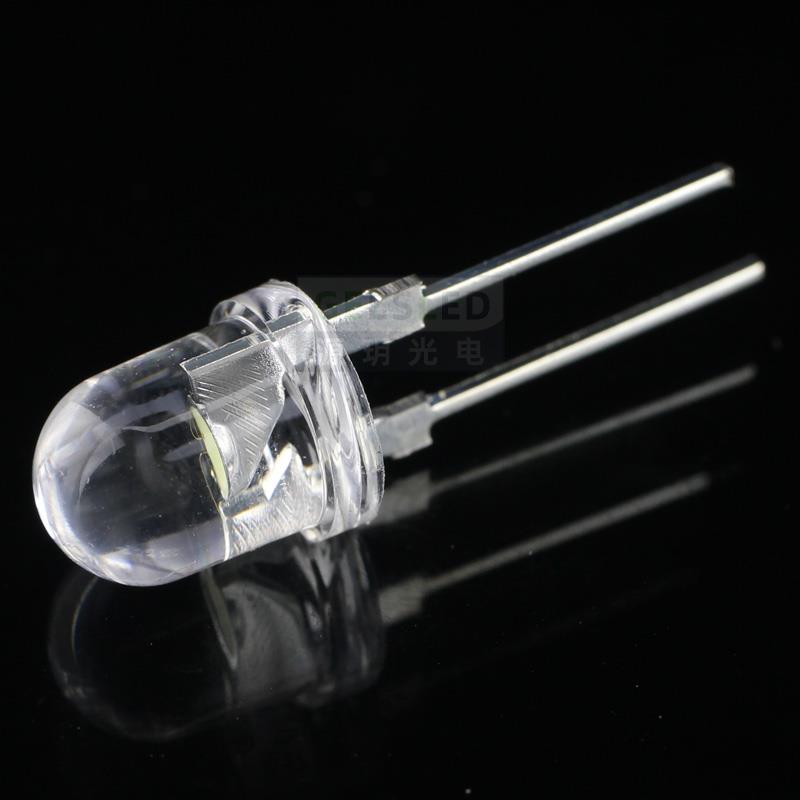 geesled源玥0.5瓦F8草帽散光0.5W8mm圆头聚光超高亮大支架LED灯珠