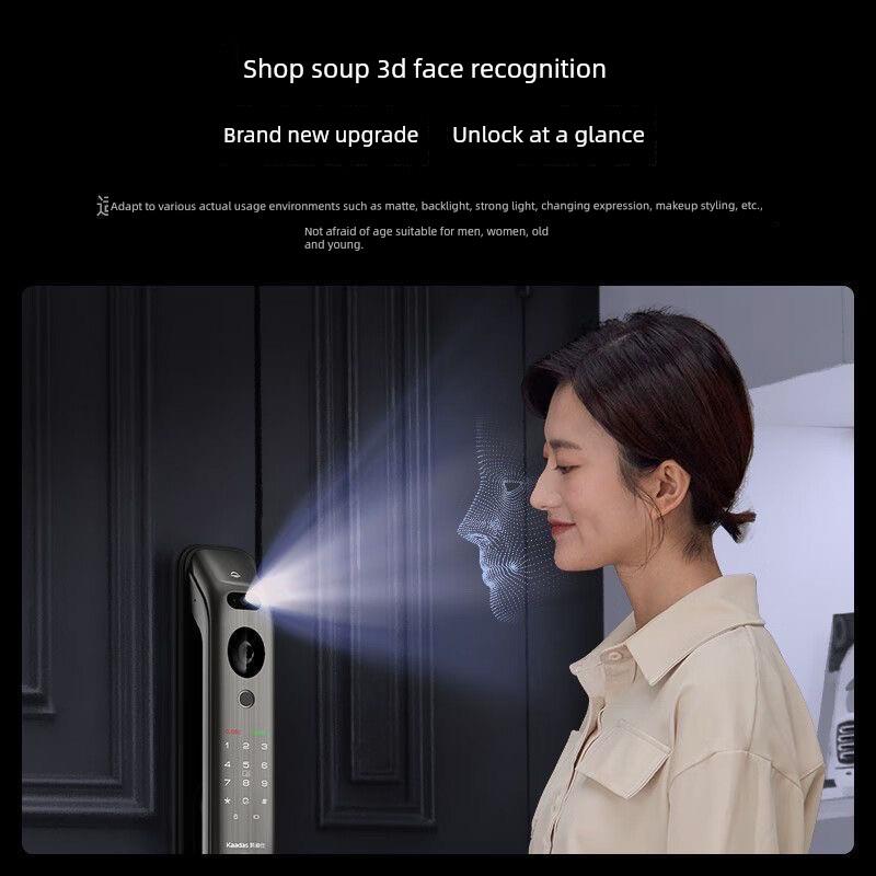 凯迪仕K20ProMax(V2)智能指纹锁家用防盗门人脸可视猫眼密码门锁