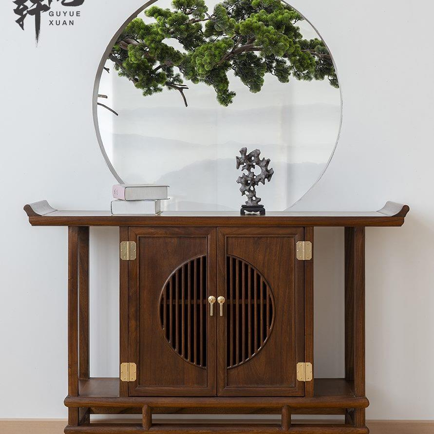 入户鞋柜新中式案台隔断柜简约对餐边柜装饰条桌大门正实木玄关台