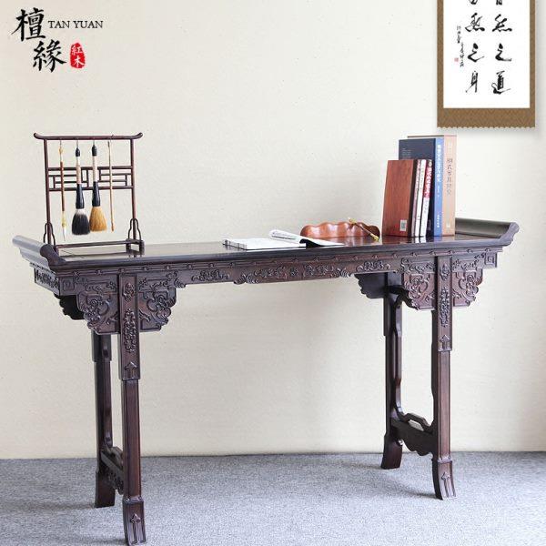 红木家具古典条案黑枝木画桌中式供桌实木几案翘头几玄关长条桌
