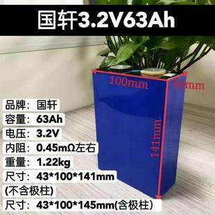 全新国轩63A3.2v磷酸铁锂电池 平整不鼓包 两轮三轮车动力电池