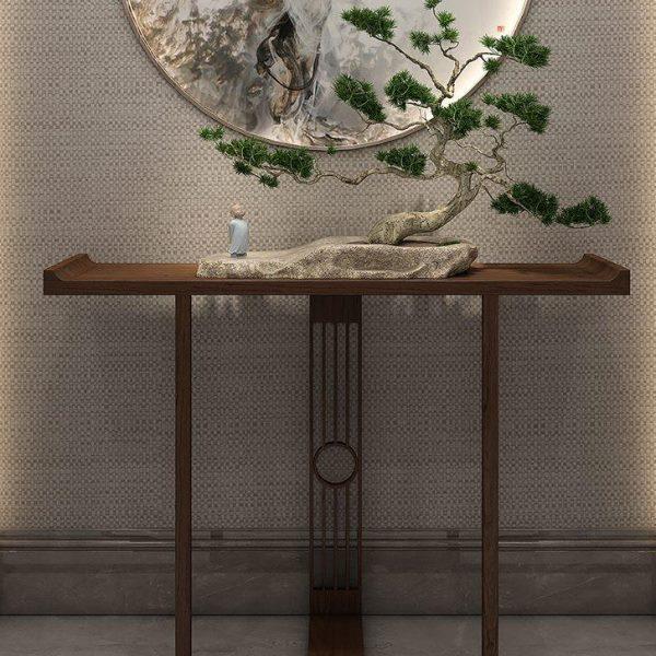 新中式实木玄关台现代简约中式供桌小条案靠墙玄关桌家具禅意案台