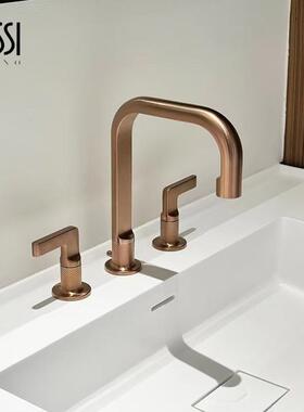 意大利GESSI捷仕INCISO系列58014全铜分体三孔欧式面盆冷热水龙头