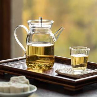 仿宋执壶加厚耐热玻璃小茶壶家用绿茶壶专用茶具办公室泡茶器 中式