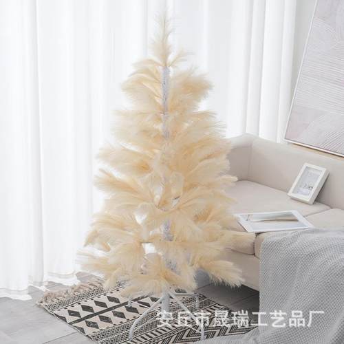 新款粉色尖头喷雪迷你圣诞网红花潘织布款圣诞花桌面橱件树窗摆雪