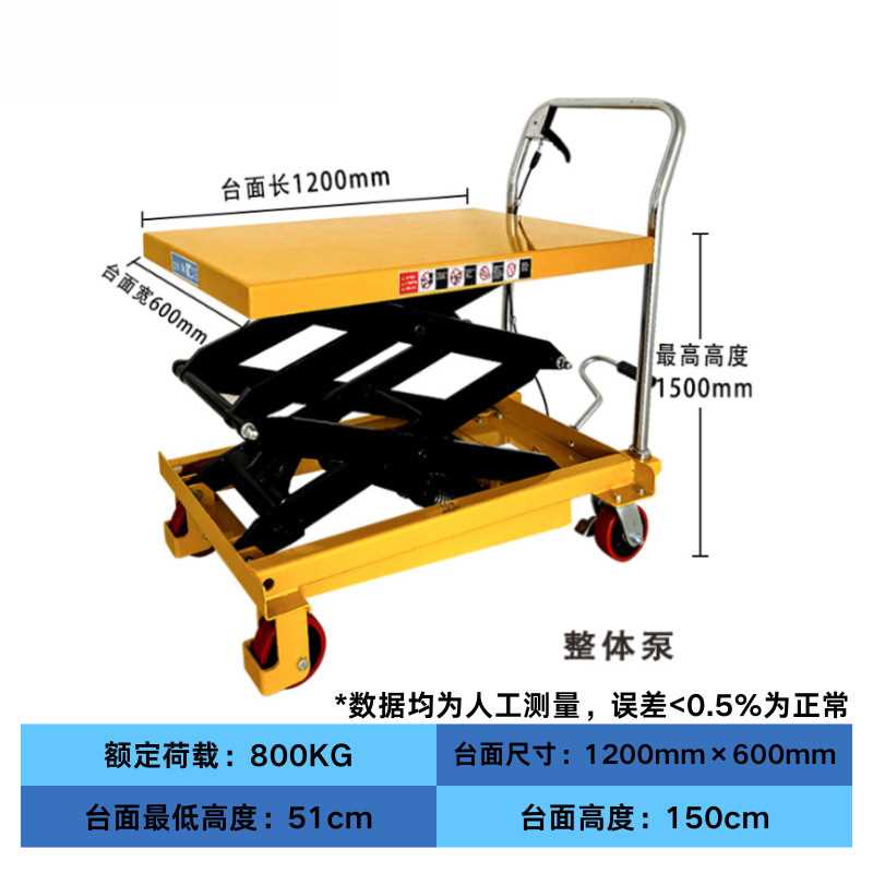 手动液压升降平台手推车模具平台车移动式升降机剪叉式小型平板车