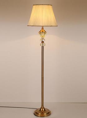 欧H6284装水晶台灯酒店卧室床头美式现代简饰约布艺水晶式落地台