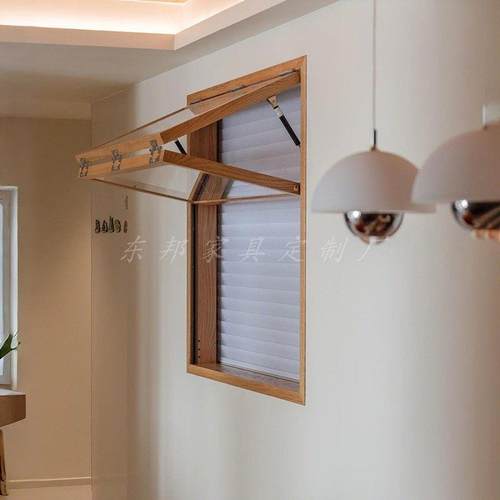 实木门窗折叠门原木风覆古推拉窗厨房客厅隔间提拉门窗上下折叠窗