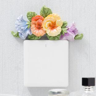 开 关贴墙贴插座遮挡装饰保护套框家用树脂北欧3d立体创意卧室墙