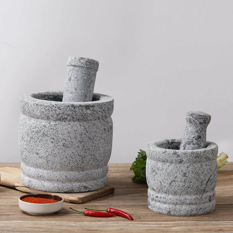 大号石臼蒜臼子捣糍粑年糕辣椒蒜泥艾绒天然石头压蒜器压蒜超蒜器