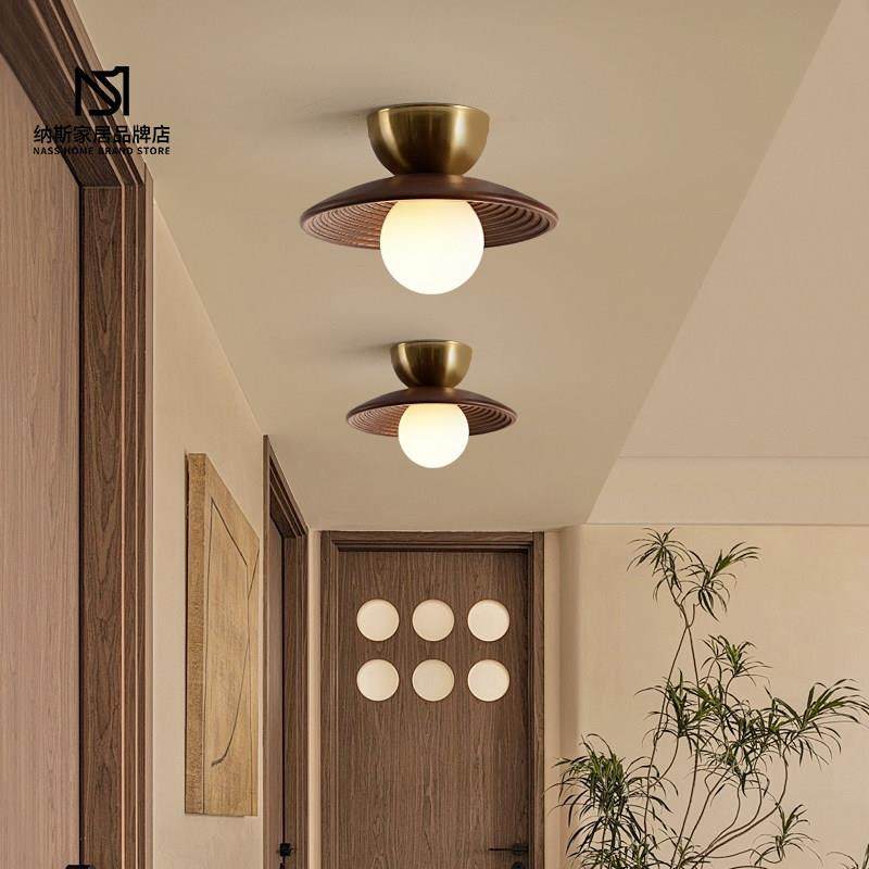 中古走廊过道灯日式吸顶灯现代简约衣帽间入户玄关阳台灯实木灯具,家装灯饰光源,厨卫/阳台/玄关/过道吸顶灯,淘宝优惠券,粉丝福利购,淘宝优惠卷