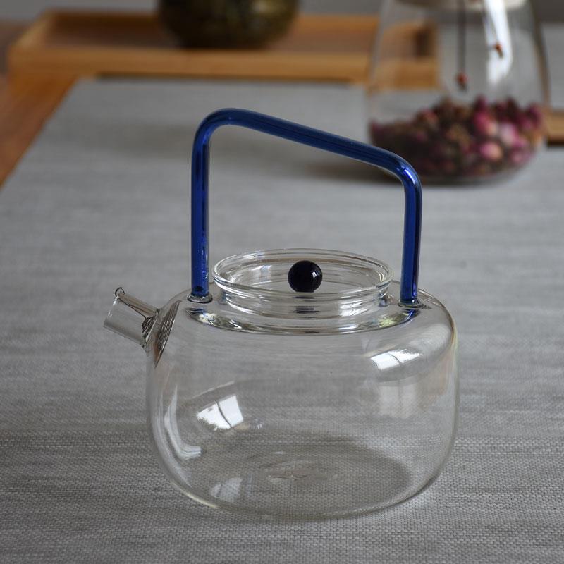 日式耐热玻璃提梁壶 烧水沸水壶 花茶壶 泡茶壶 电陶炉煮茶壶加厚
