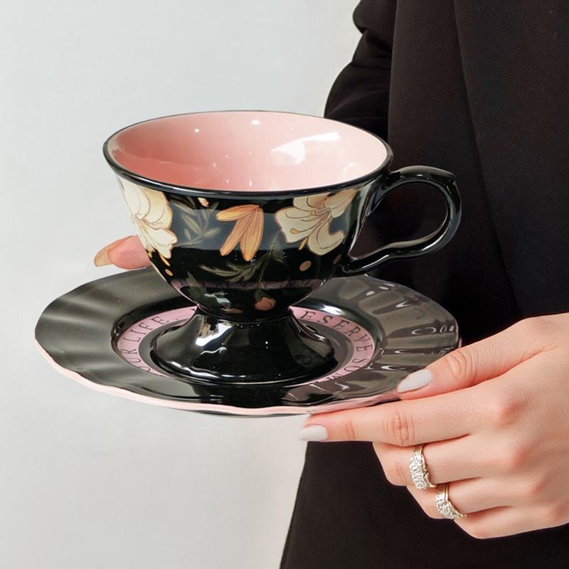 造月咖啡杯女士个人专用杯碟套装高档精致2025新款马克杯礼物杯子