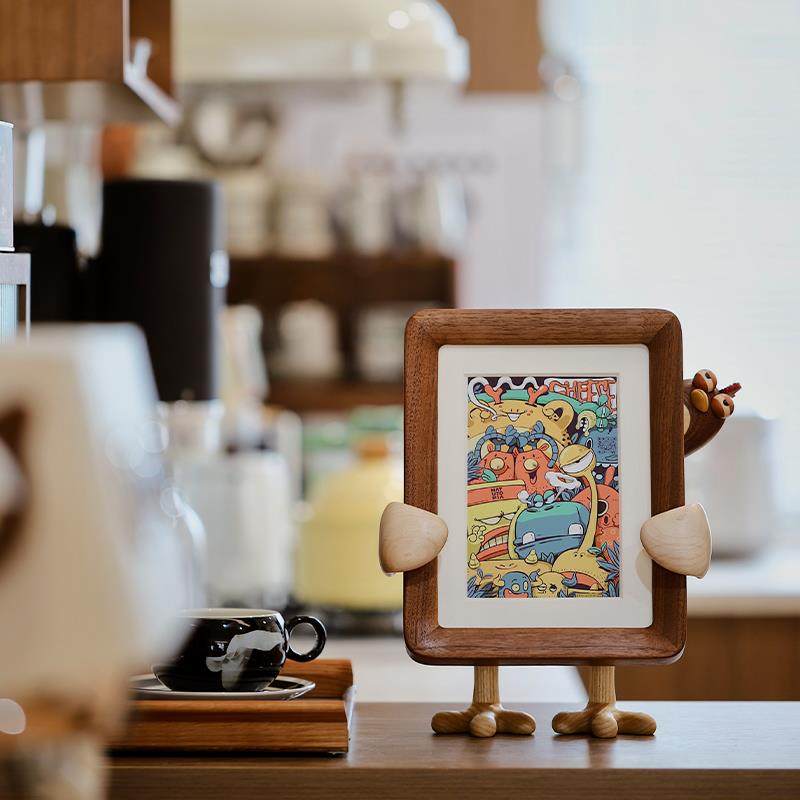 创意木质相框7寸8寸摆台原上城高级感乔迁礼物儿童房家居装饰品