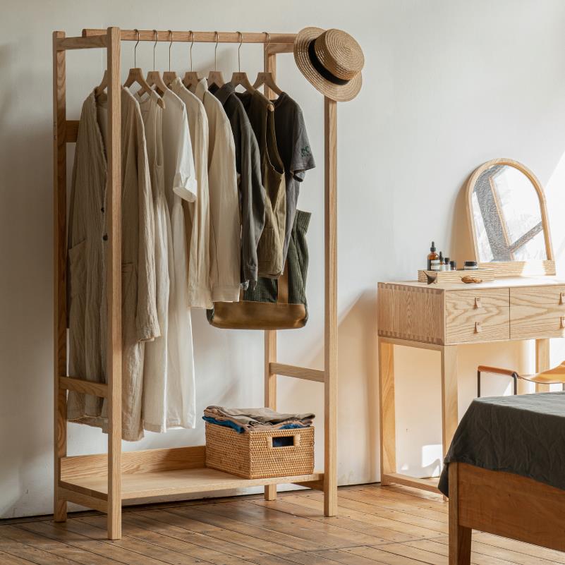 MUMO木墨 衣帽架 工作室家具 全原实木落地挂衣架卧室玄关