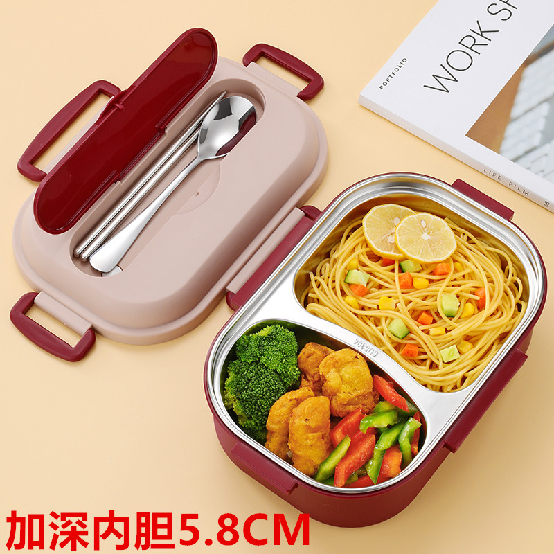 304不锈钢保温饭盒中学生专用分格餐盒上班族大容量微波炉便当盒