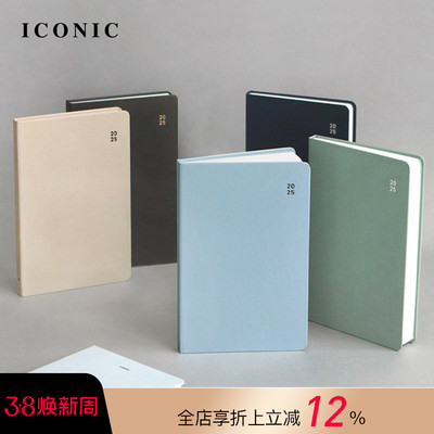 【3折特惠】2025年韩国ICONIC FLOW左式周计划A5变型手帐日程管理笔记本纯色封面工作簿学生商务文艺小清新