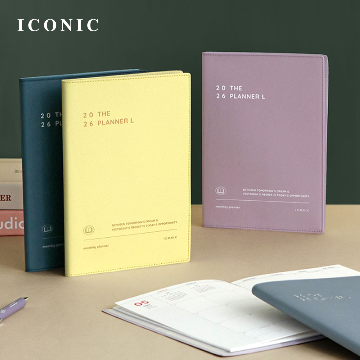 【2026年】韩国ICONIC THE PLANNER L月记型手帐A5日程管理笔记本记事本方格内页150g加厚不易透墨学生商务