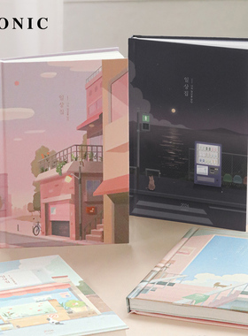 【2026年】韩国ICONIC ILSANGJIP仿书籍装帧硬面抄插画印花封面B6变型周计划手帐日程管理笔记本学生文艺青年