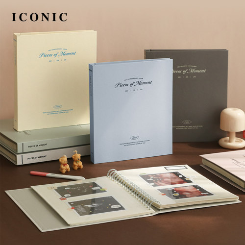 韩国ICONIC 线圈装订硬面相册适配8寸/7寸/6寸/5寸/拍立得相片覆膜式自由粘贴内页附赠DIY装饰贴纸家庭儿童