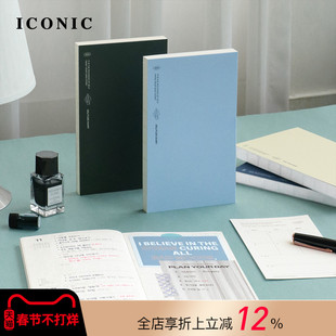 【2026年】韩国ICONIC SOLITUDE钢笔适配左式周计划B6变型手帐日程管理笔记本复古文艺横线方格页学生白领