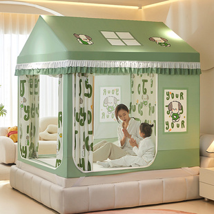 家用双层帐篷遮光布帘卧室高级儿童防摔城堡型 蒙古包蚊帐2024新款