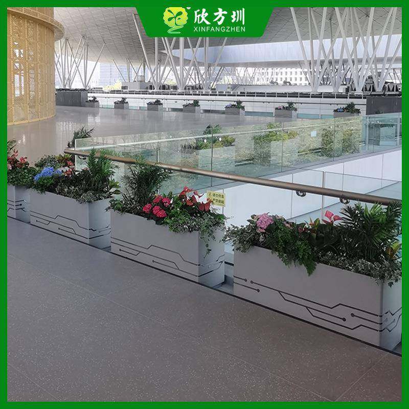 深圳室内会展中心展览馆喷粉方形金属花盆隔断长条形不锈钢花箱,基础建材,不锈钢垃圾桶,淘宝优惠券,粉丝福利购,淘宝优惠卷