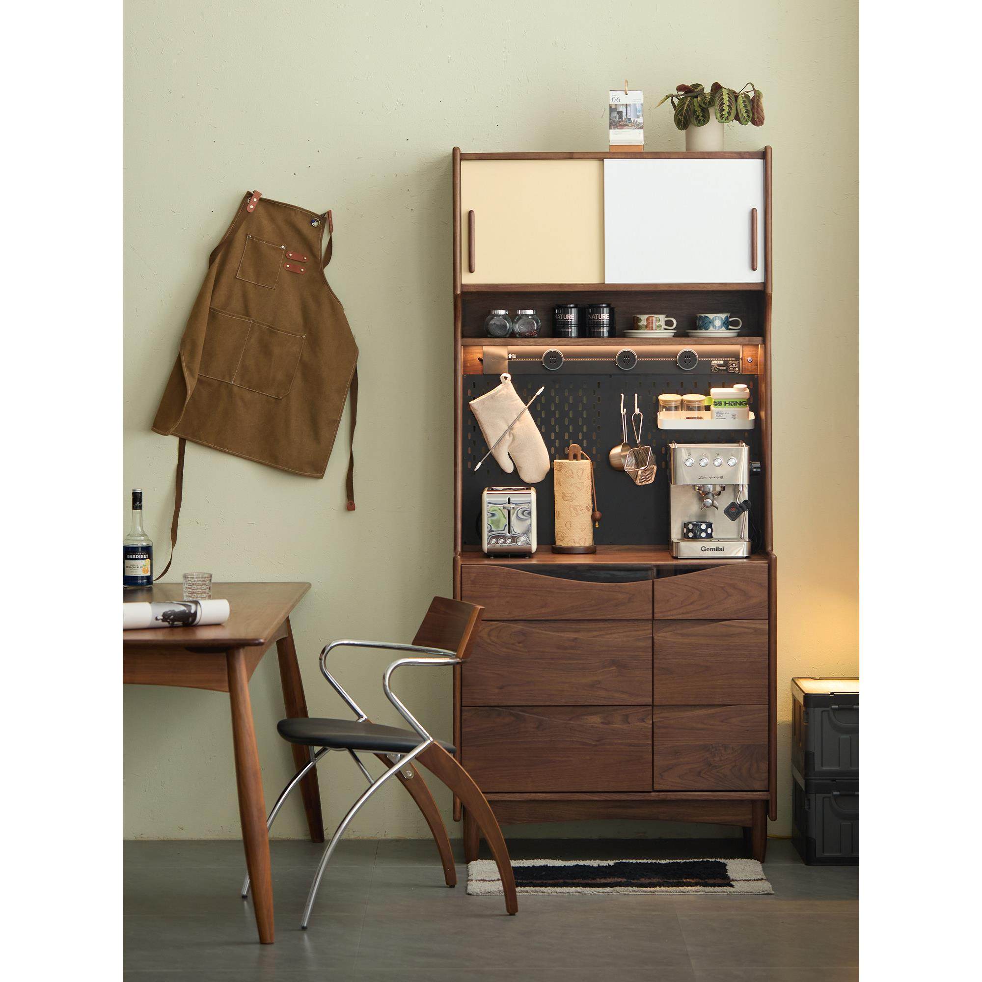 北美黑胡桃木小尺寸实木餐边柜中古吧台一体靠墙客厅咖啡储物窄柜,住宅家具,餐边柜,淘宝优惠券,粉丝福利购,淘宝优惠卷