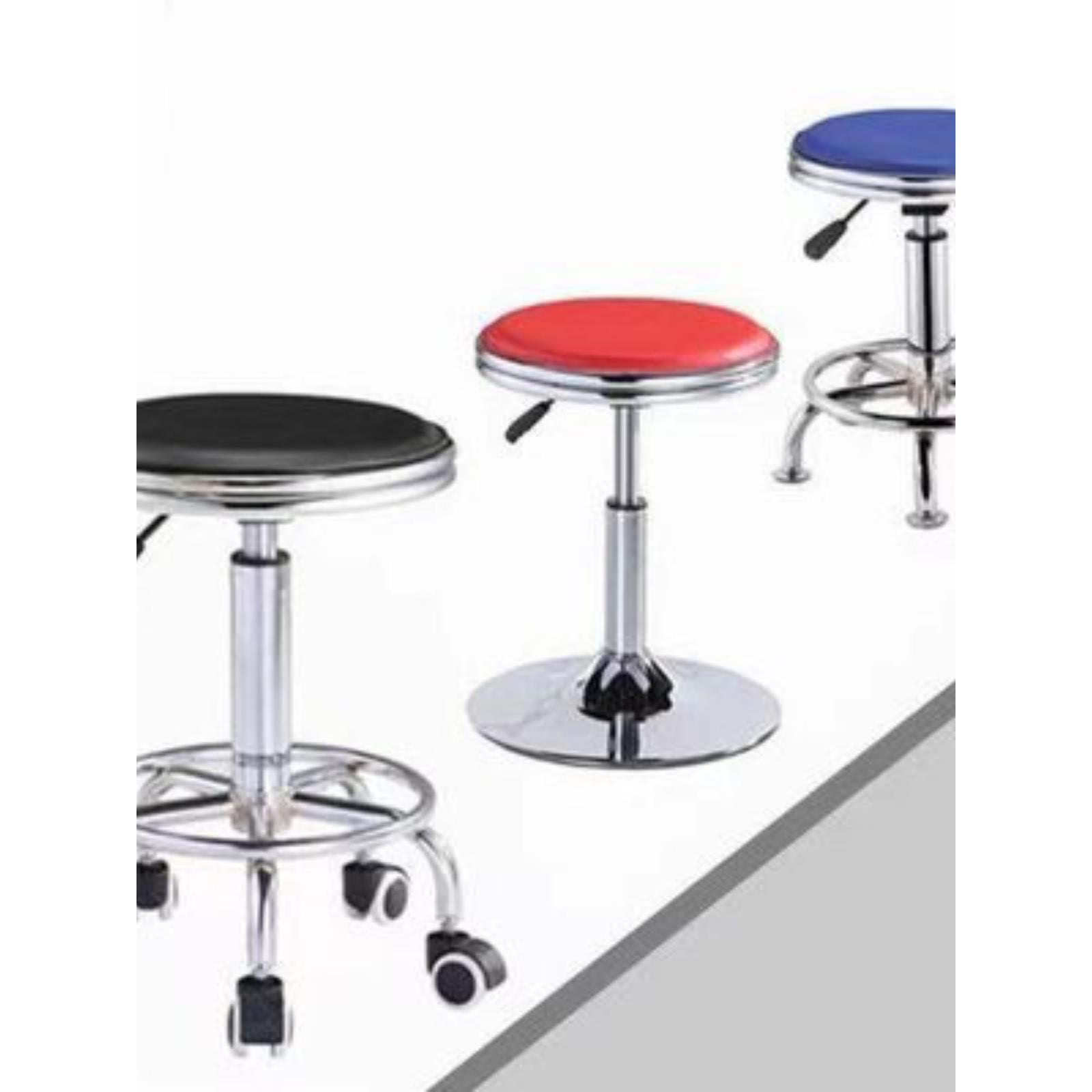 升降旋转吧台凳子双环圆办公室椅家用实验室车间工作休闲高脚钢凳