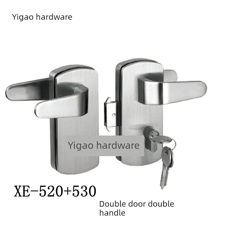 雄业520无框门玻璃门锁大门锁玻璃门中锁腰锁玻璃门执手锁把手锁