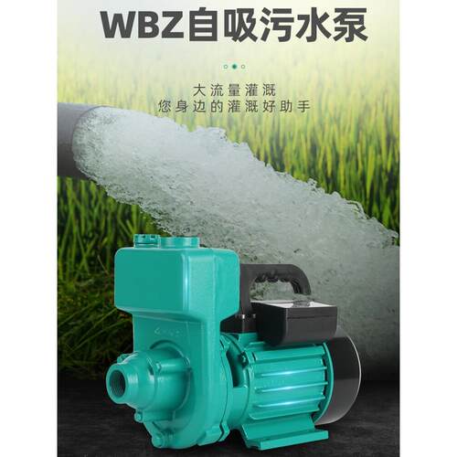 大流量污水自吸离心泵380v抽粪泥浆排污泵家用220v增压灌溉抽水泵