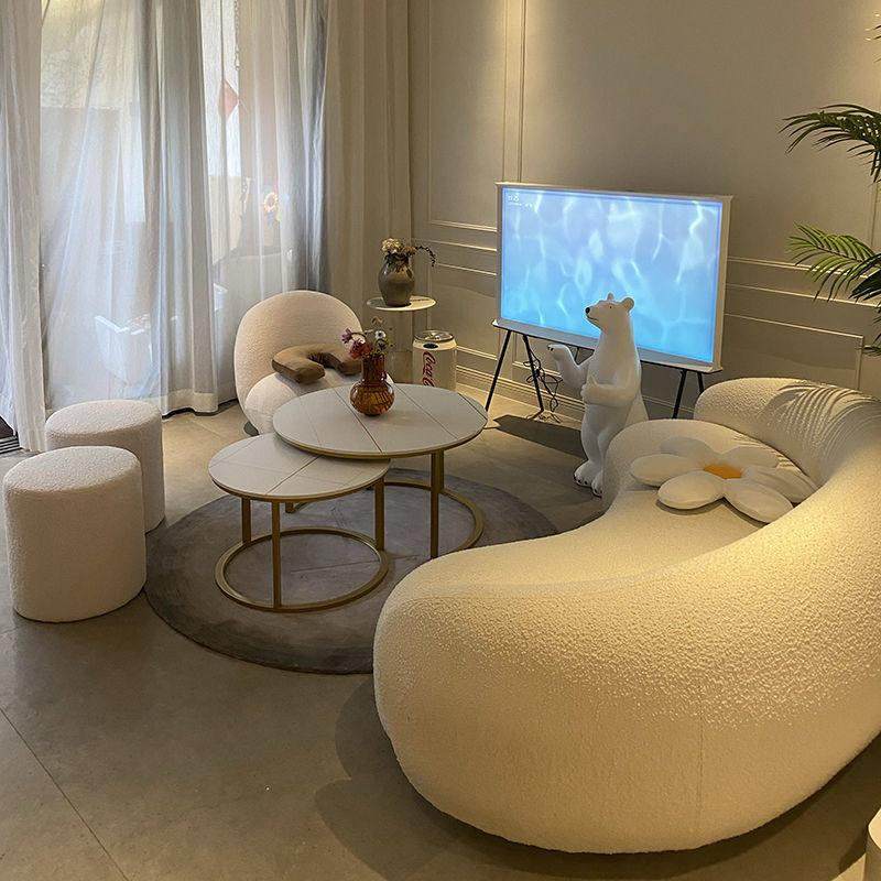 懒人沙发羊羔绒北欧布艺美容院接待创意小户型客厅弧形服装店网红,住宅家具,布艺沙发,淘宝优惠券,粉丝福利购,淘宝优惠卷