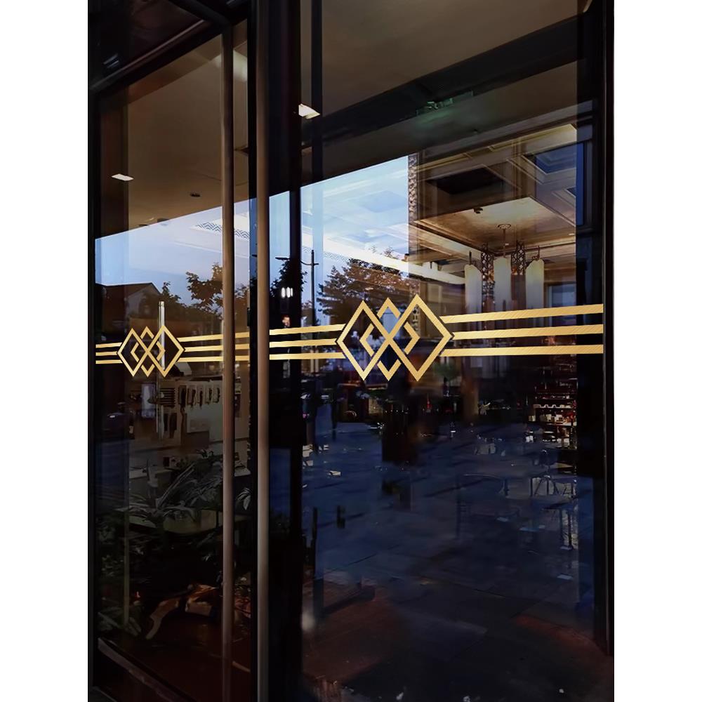 门腰线贴纸玻璃门防撞贴纸装饰腰线雕刻切割厨房门客厅阳台推拉门