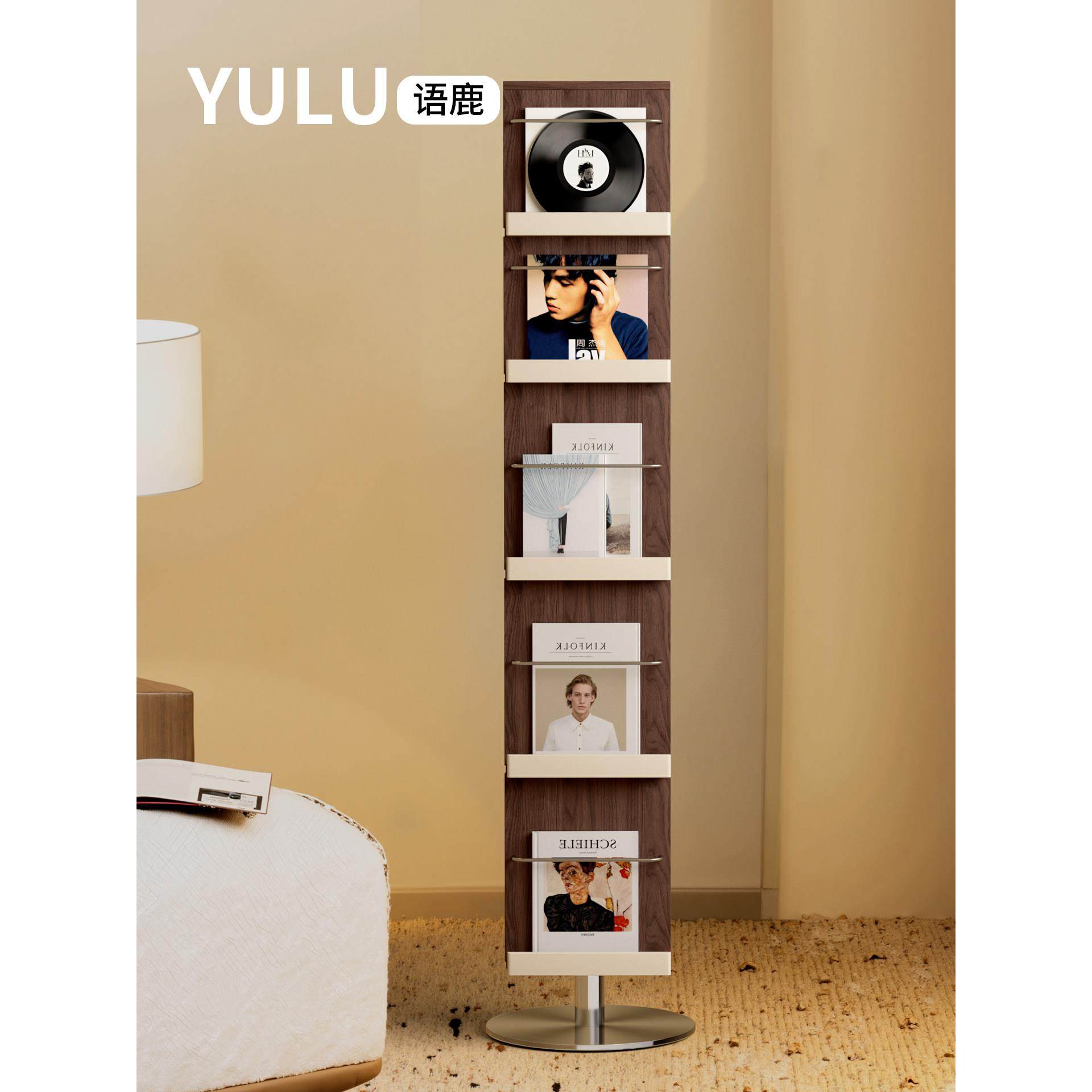 360度旋转书架与全身镜子集成客厅实木书架地板立式书柜书房书架,住宅家具,旋转书架,淘宝优惠券,粉丝福利购,淘宝优惠卷